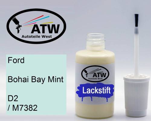 Ford, Bohai Bay Mint, D2 / M7382: 20ml Lackstift, von ATW Autoteile West.